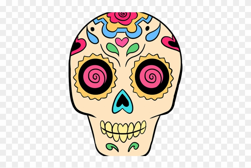 Sugar Skull Clipart Basic - Dia De Los Muertos Skull Drawing #1347667