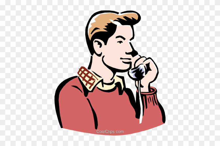 Young Man On Phone Royalty Free Vector Clip Art Illustration - Young Man On Phone Royalty Free Vector Clip Art Illustration #1347719
