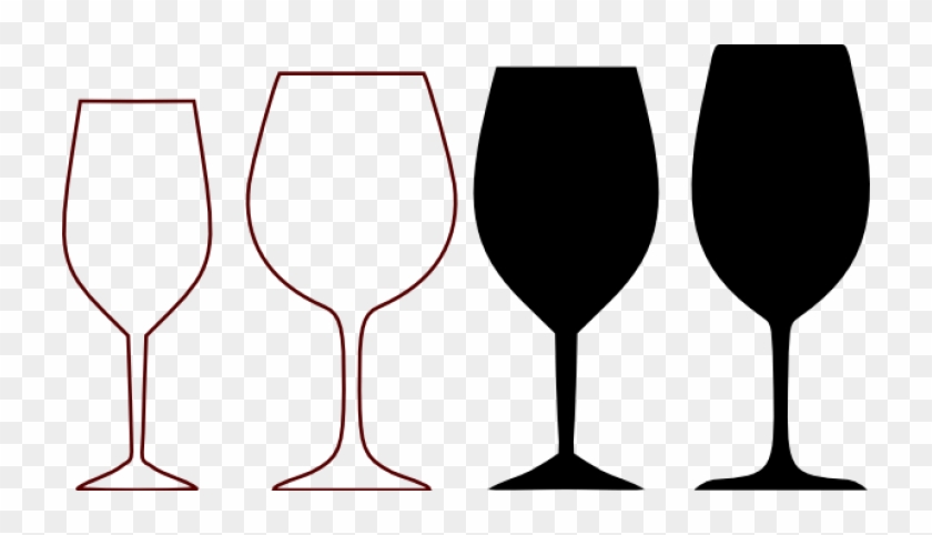 White Wine Wine Glass Silhouette - Wine Glass Clipart #1347810