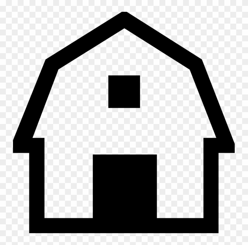 Cattle Barn Silhouette Farm - Barn Clipart Black And White #1347922