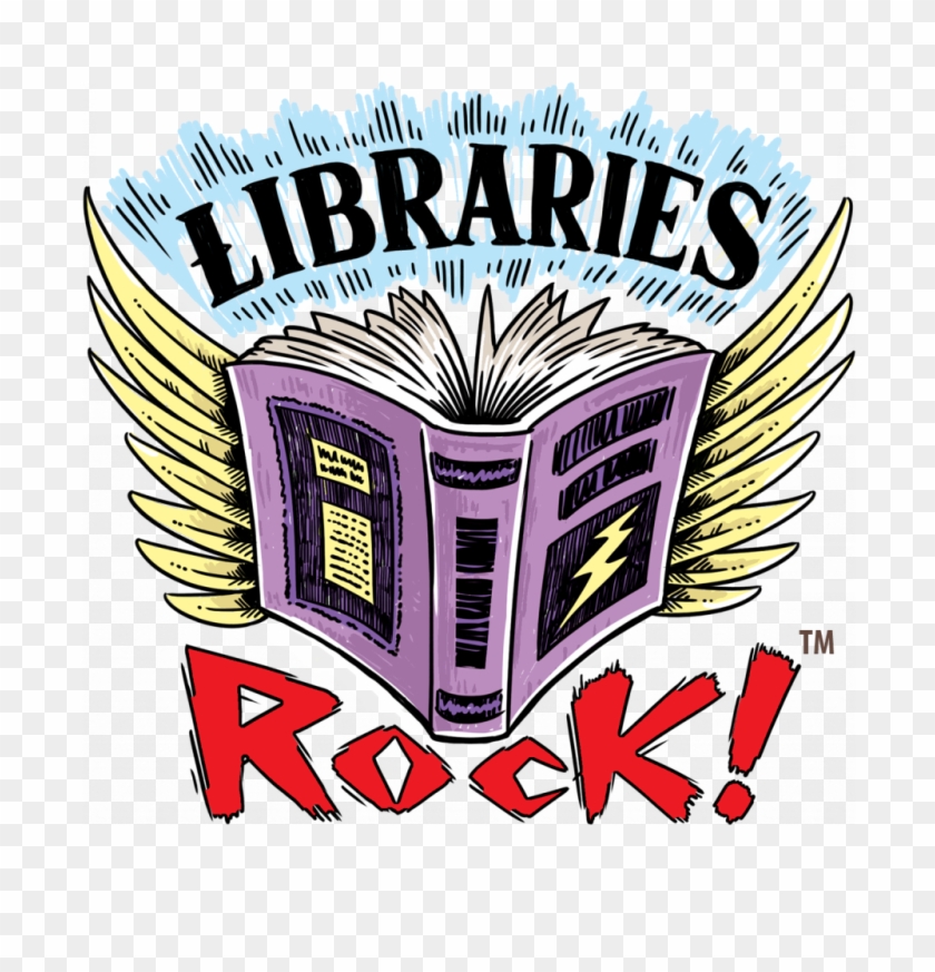 Purple Book With Wings, Libraries Rock Slogan - Summer Reading Program 2018 #1348016