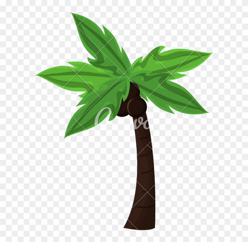 Green Palm Tree Travel Beach Icon - Vector Graphics #1348030