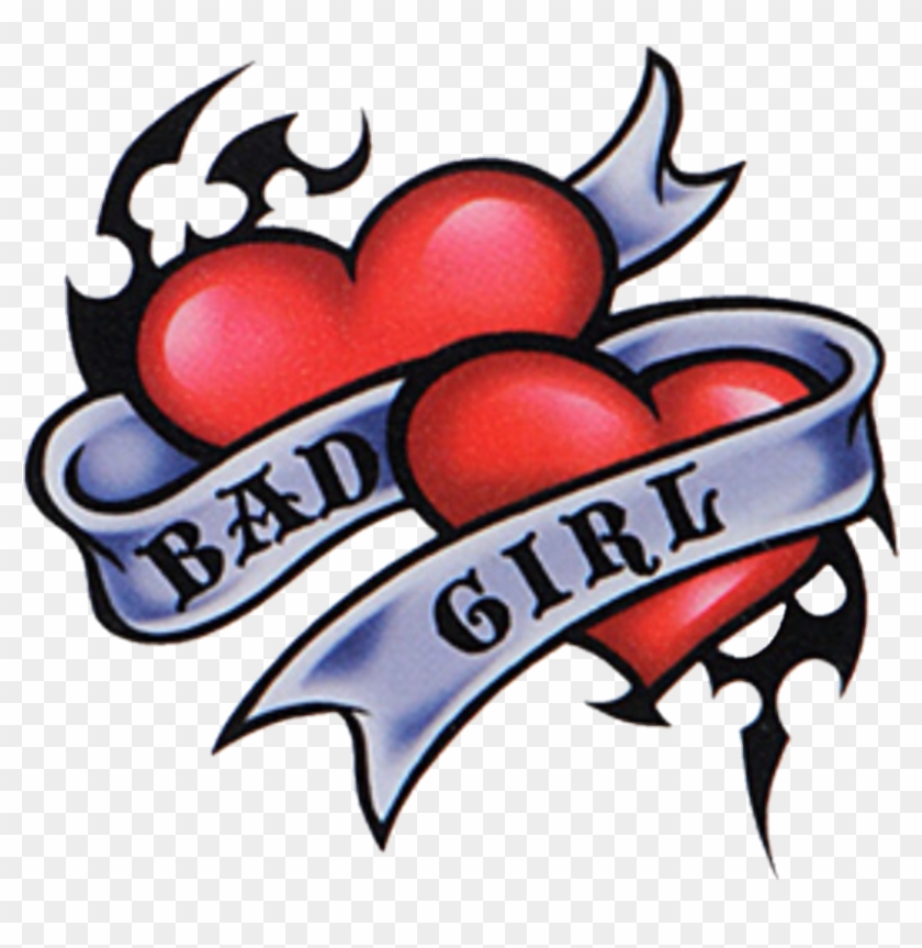 Words Sayings Quotes Badgirl Hearts Tattoo - Ed Hardy Heart Tattoos #1348075