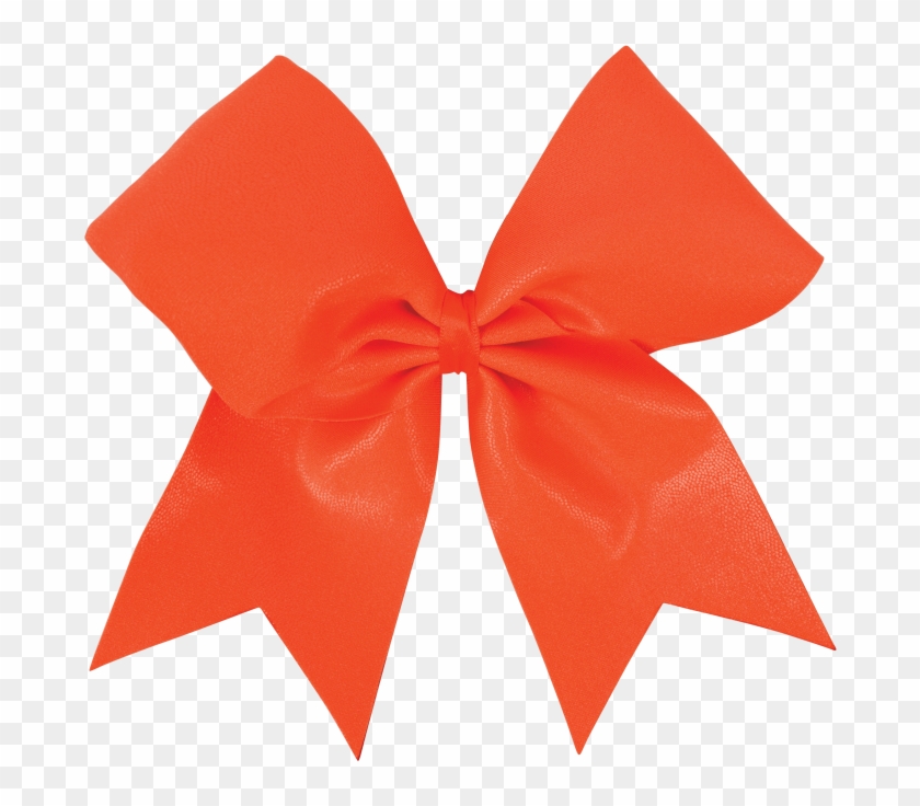 Fluorescent Neon Orange Disco I Love Cheer® Hair Bow - Cintas De Cheer Png #1348087