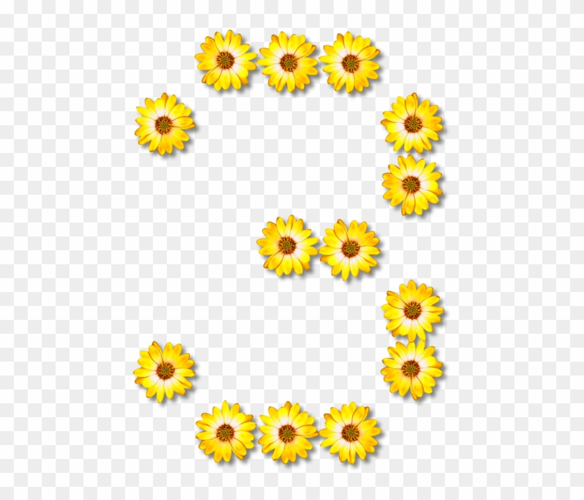 Common Sunflower Number Line Art Letter - Clip Art #1348127