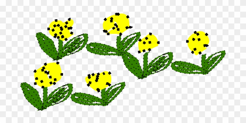 Sunflower M Yellow Leaf Petal Plant Stem - Clip Art #1348136