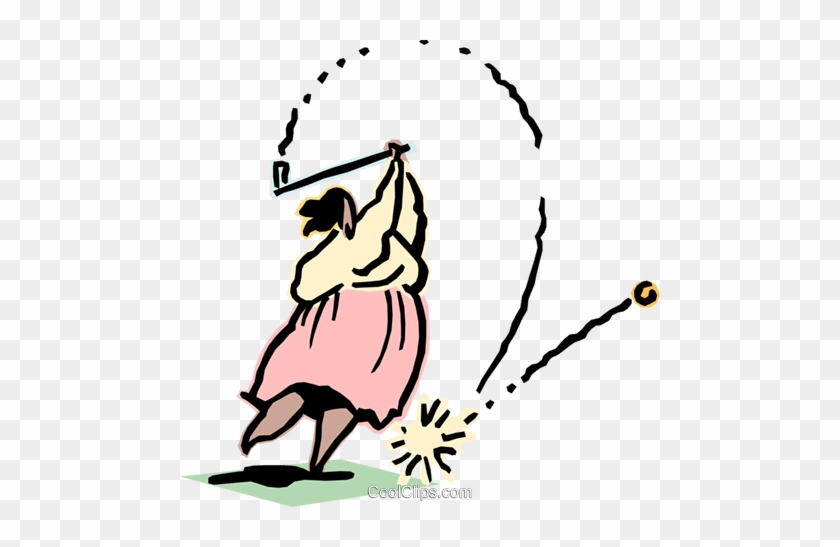 Woman Playing Golf Royalty Free Vector Clip Art Illustration - Woman Playing Golf Royalty Free Vector Clip Art Illustration #1348241