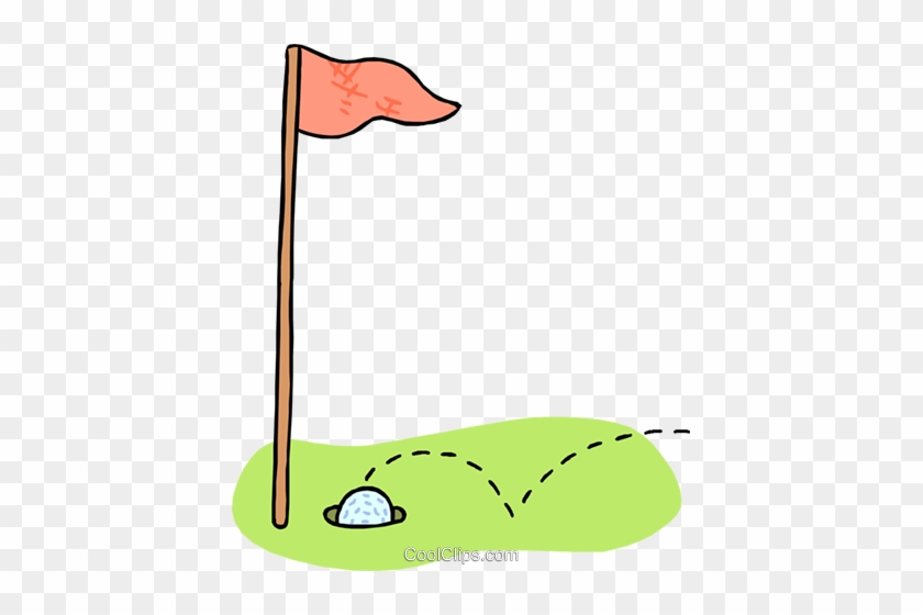 Golf Ball Going Into Hole Royalty Free Vector Clip - Bouncing Golf Ball Clipart #1348247