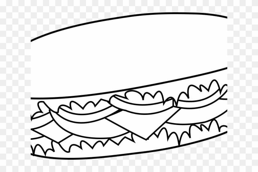 Sandwich Clipart Submarine Sandwich - Sandwich Black And White #1348272