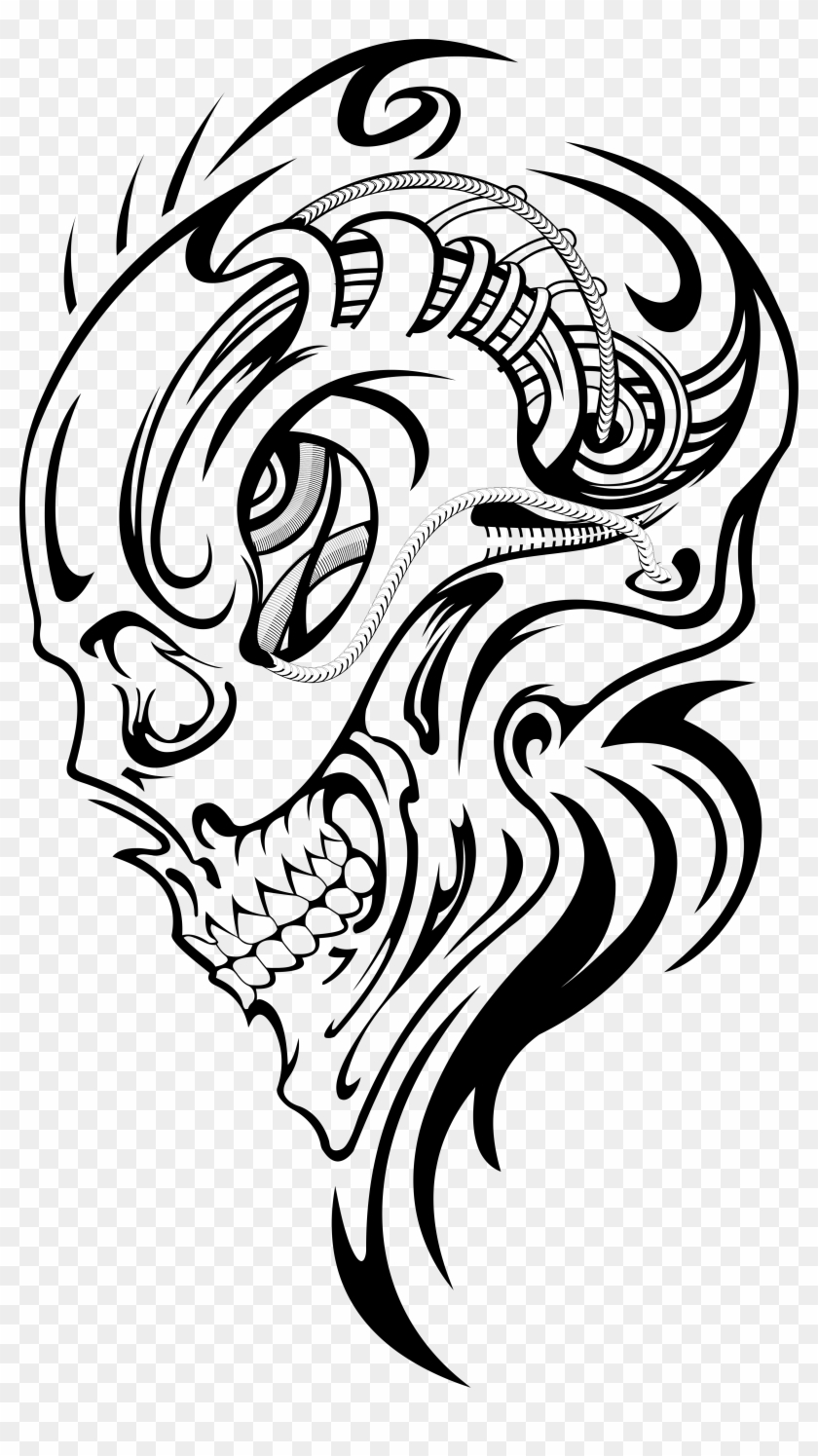 Clip Art Free Library African Drawing Tribal - Tatuajes Temporales Calaveras #1348292