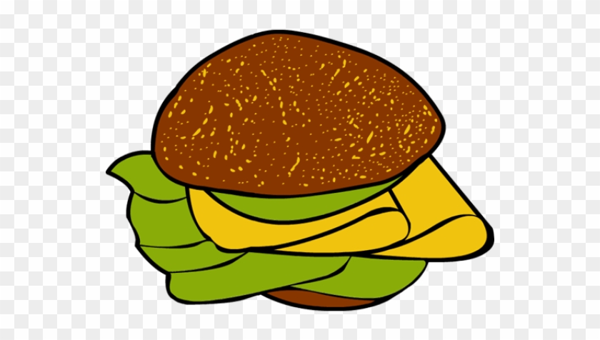 Clip Art Thanksgiving Burger Lettuce Cheese Bun Bread - Hamburger #1348305