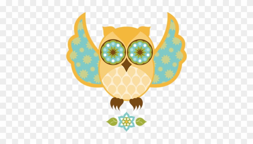 Flying Owl - Bohemian Owl - Framed Tile #1348419
