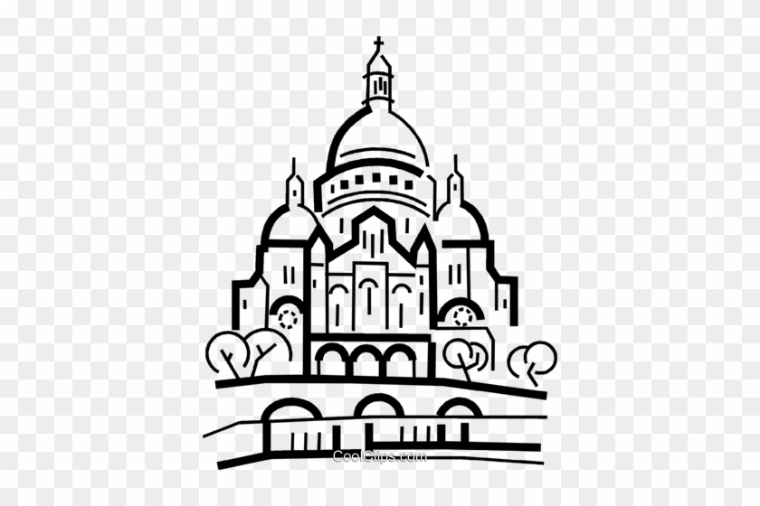 Churches Royalty Free Vector Clip Art Illustration - Free Clip Art Sacre Coeur #1348536