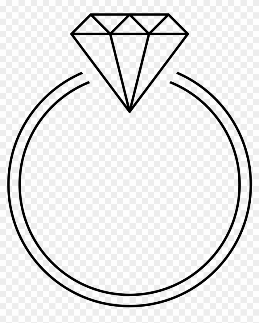 Wedding, Ring Diamond Black Transparent Background - Transparent Background Ring Clipart #1348604