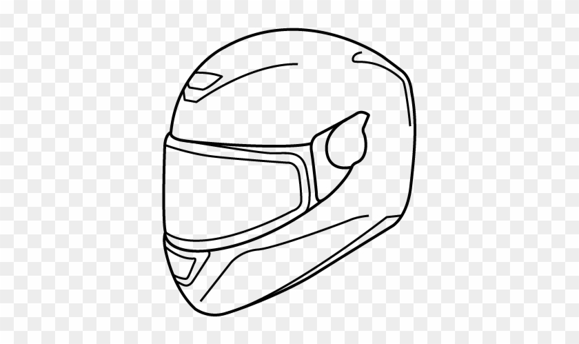 Skull in Motorcycle Helmet Sketch Engraving Vector by AlexanderPokusay