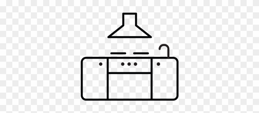 Fully Equipped Commercial Kitchen - Line Art #1348797