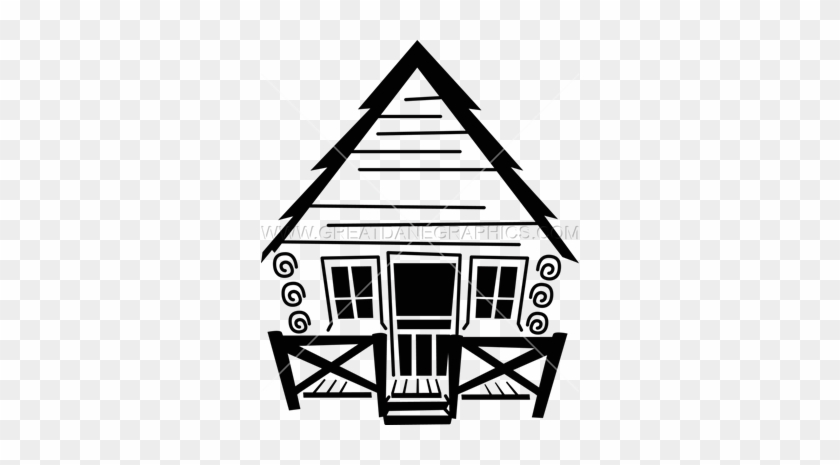Camp Cabin Black And White Clipart Black And White - Cabin Clipart Black And White #1348819