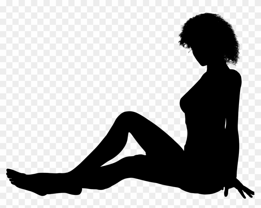 Female Silhouette Sitting #1348856