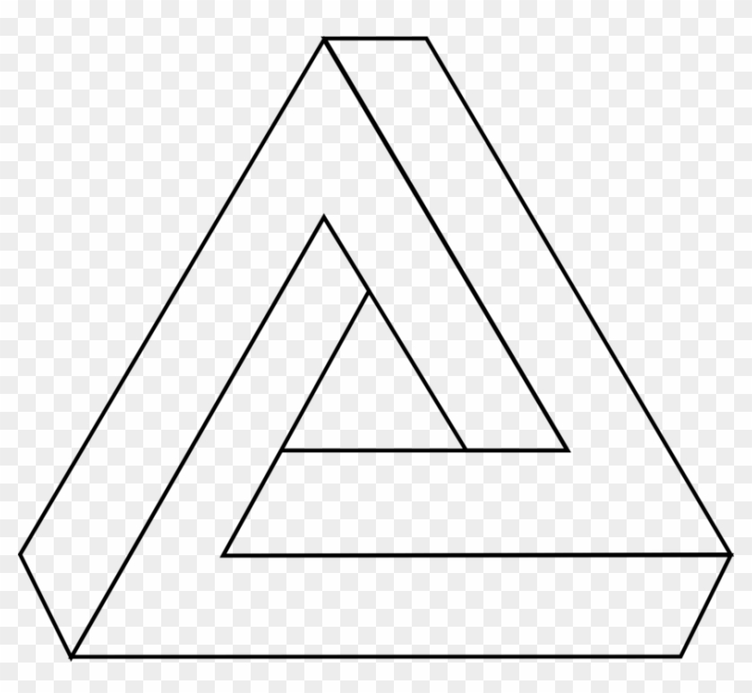 Penrose Triangle Optical Illusion Optics - Impossible Triangle Optical Illusion #1348894