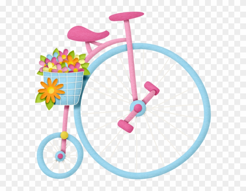 Bicicleta Con Flores Vintage Png Clipart Bicycle Clip - Flores Png Vintage #1348913