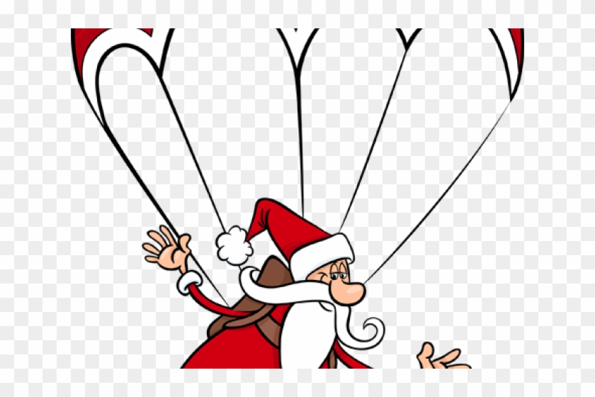 Santa Clipart Parachute - Clip Art #1348966