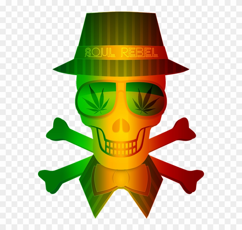 Rasta Weed Skull Free Image On Pixabay - Rasta Transparent #1348972