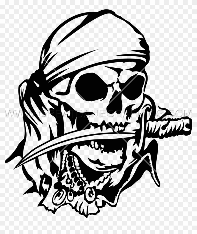 Pirate Skull & Knife - Clip Art #1349004