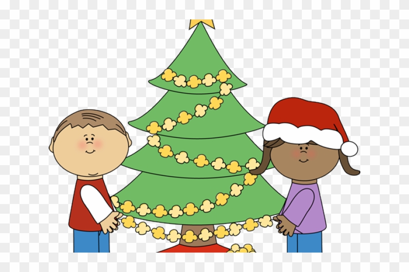 Holiday Clipart Children's - Popcorn Christmas Tree Clipart #1349031