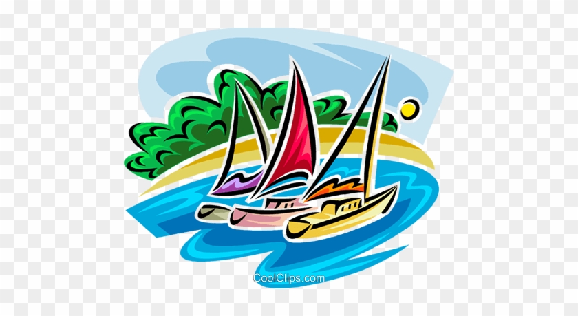 Sailboats Royalty Free Vector Clip Art Illustration - Cove Clipart #1349067