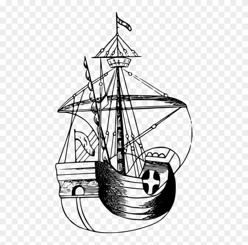 Drawing Boat Line Art Sailing Ship - Drawing #1349068