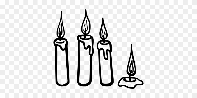 Advent Candle Birthday Candles Birthday Cake - Candles Black And White Clipart #1349099