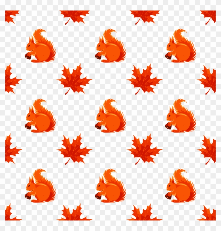 Squirrel Pattern Clipart Squirrel Clip Art - Squirrel And Maple Leaf #1349131