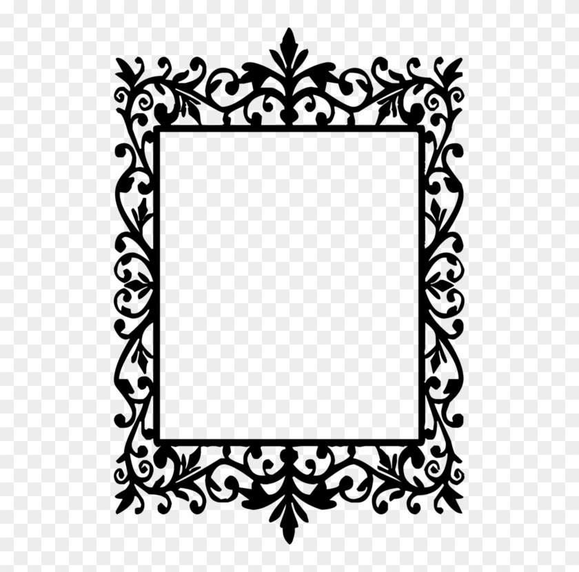 United States Research Art Border Decorative Floral - Black Picture Frame Silhouette #1349149