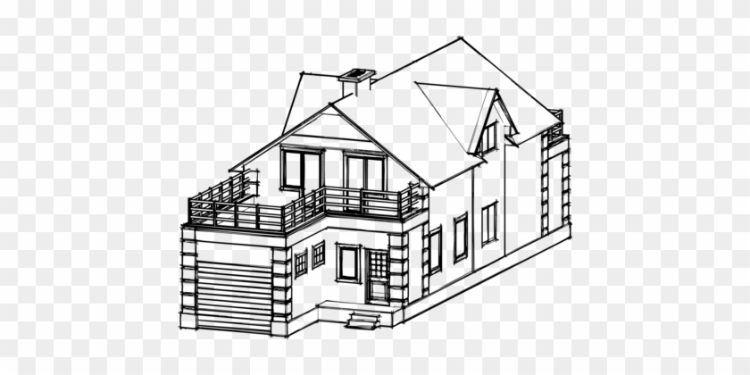 Home Line Art Architecture Drawing House - House Line Art Png #1349180