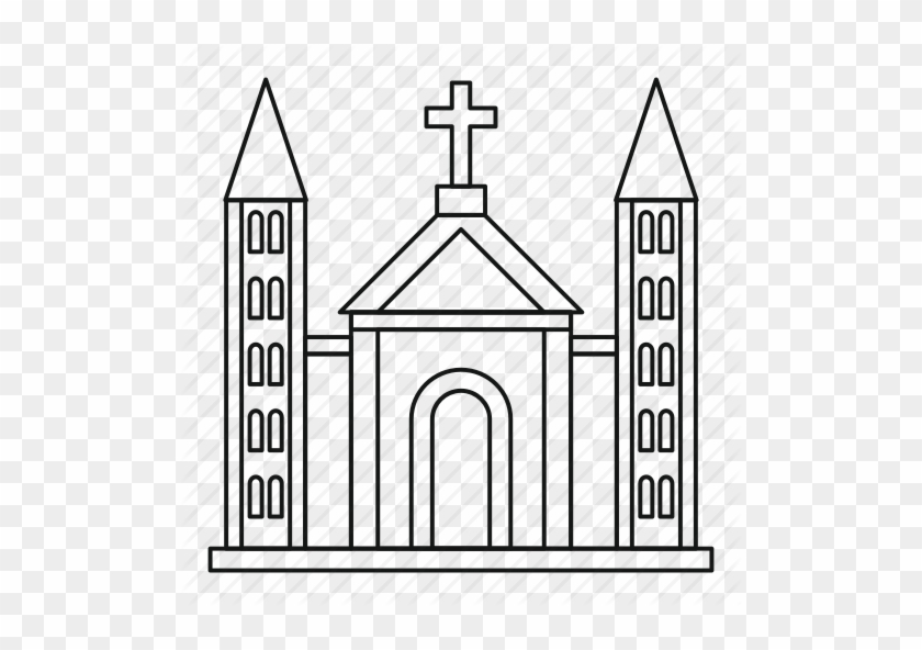 Church Outline Clipart Drawing Clip Art - Drawing Of Church Building #1349402