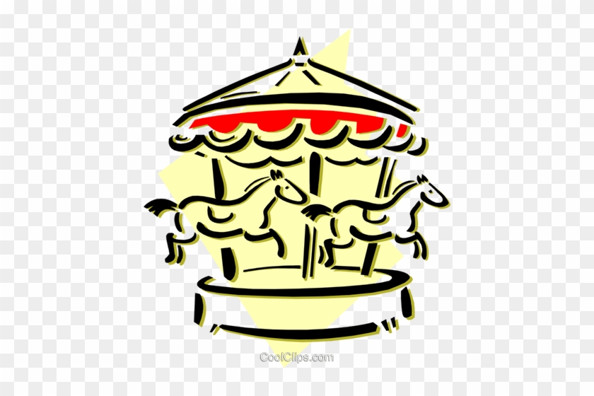 Merry Go Round Royalty Free Vector Clip Art Illustration - Merry Go Round Royalty Free Vector Clip Art Illustration #1349403