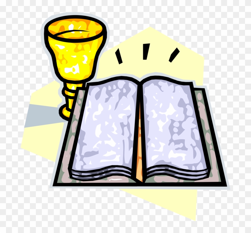Bible With Communion Cup Royalty Free Vector Clip Art - Mary The Queen College #1349425