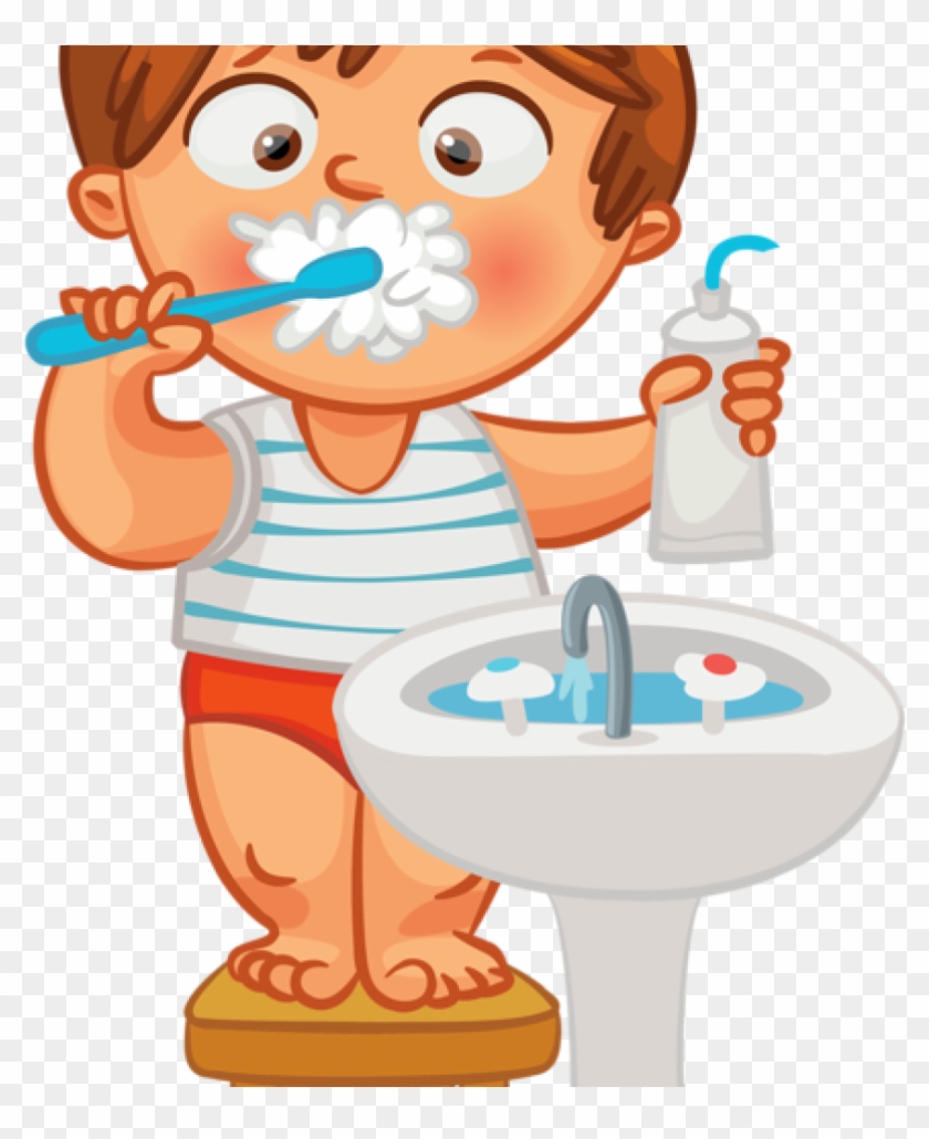 Brush Teeth Clipart Clip Art Kid Brush Teeth Clock - Cepillarse Los Dientes Animado #1349436