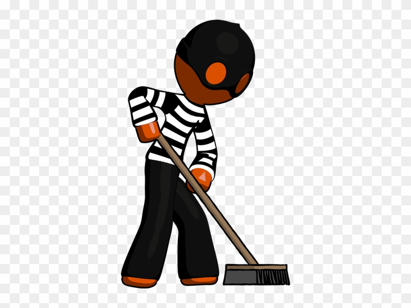 Orange Thief Man Cleaning Services Janitor - Janitor #1349553