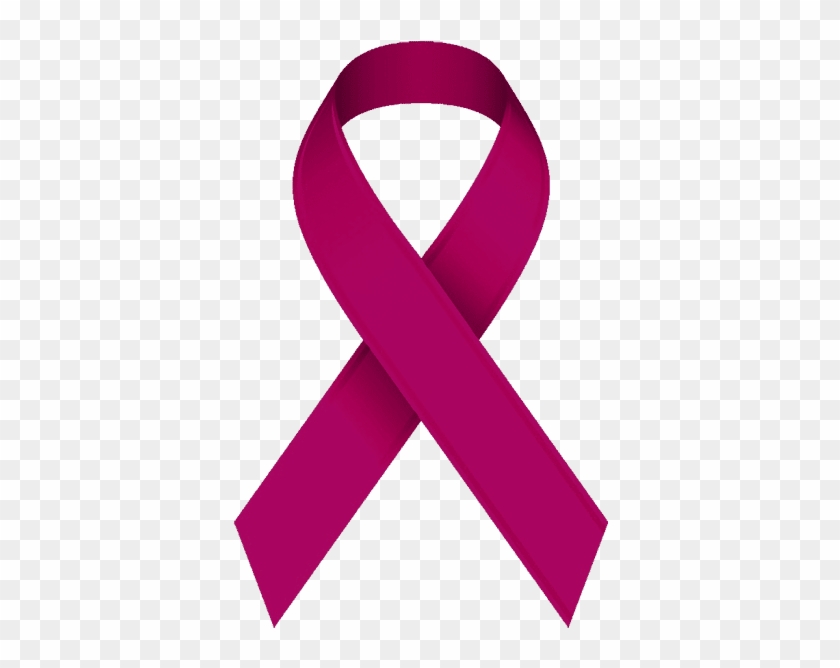 Burgundy Awareness Ribbon - Breast Cancer Sign Clipart #1349609