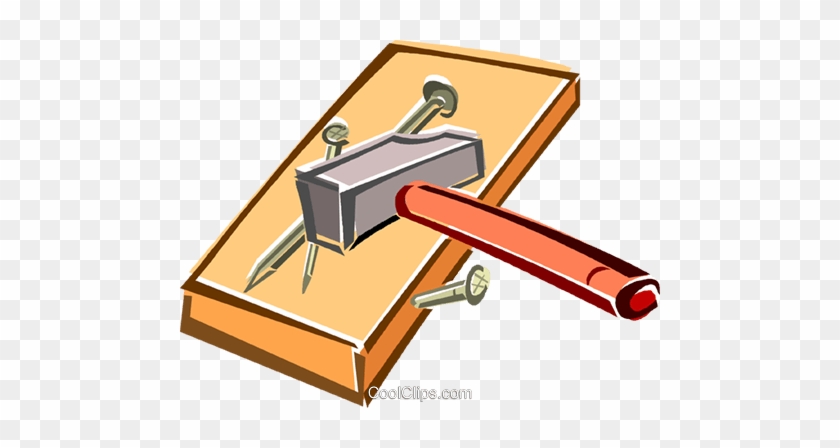 Hammer And Nails Royalty Free Vector Clip Art Illustration - University Of Queensland #1349686
