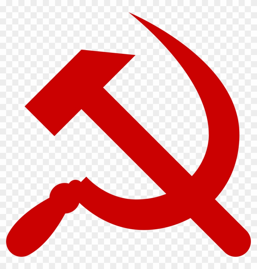 Hammer And Sickle Red On Transparentsvg Wikimedia - Communist Symbol Black And White #1349699