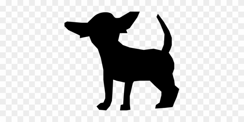 Long-haired Chihuahua Puppy Silhouette Pet - Chihuahua Black Png #1349848