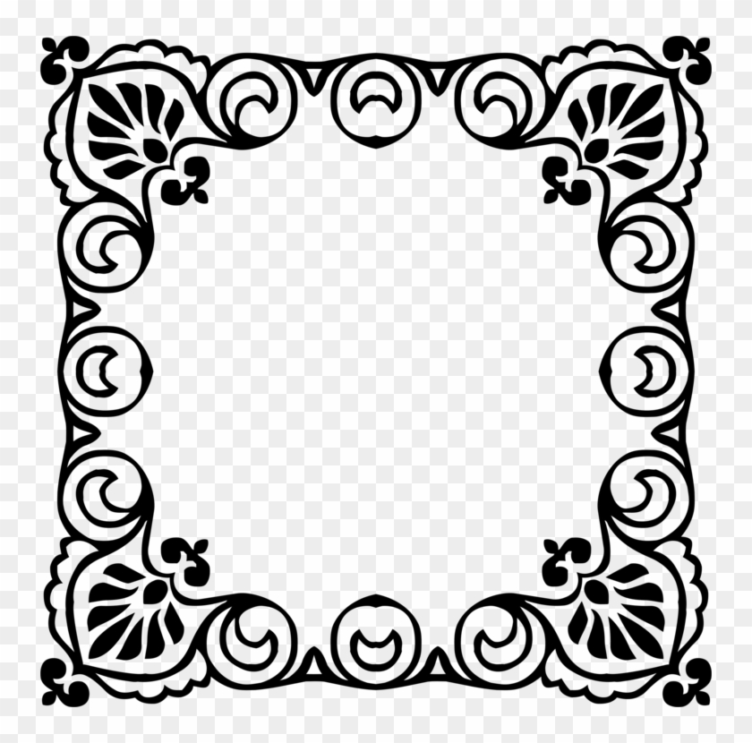 Borders And Frames Picture Frames Line Art Ornament - Inkadinkado Stamping Gear Cling Stamps #1349860