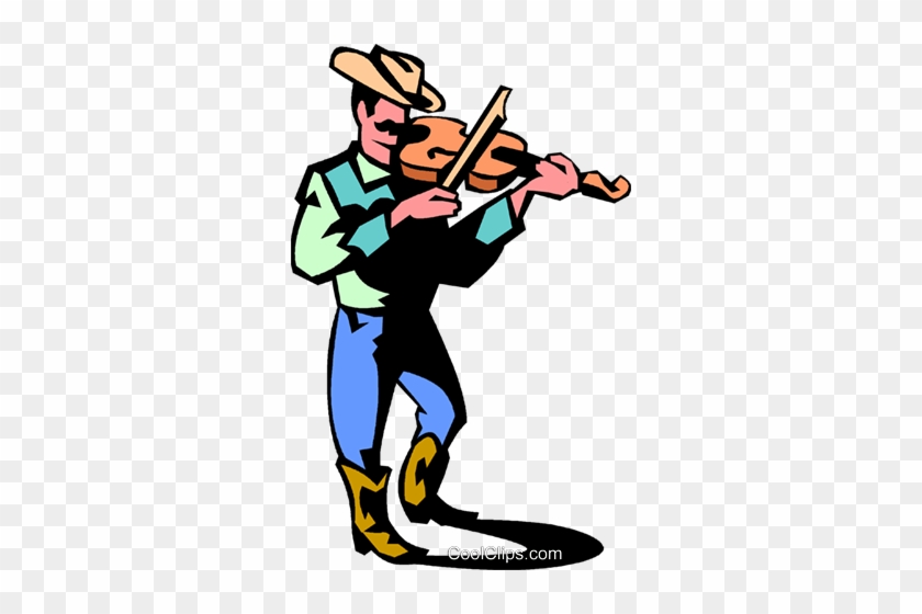 Violinist Clipart Violin Player - Cowboy Playing Fiddle Cartoon #1349979
