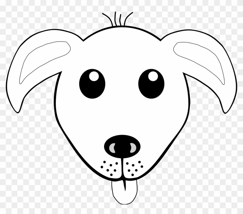 Clip Art Of A Fuzzy Blue Poodle Dog With A Bright Red - Dog Face Clip Art Black And White #1350188