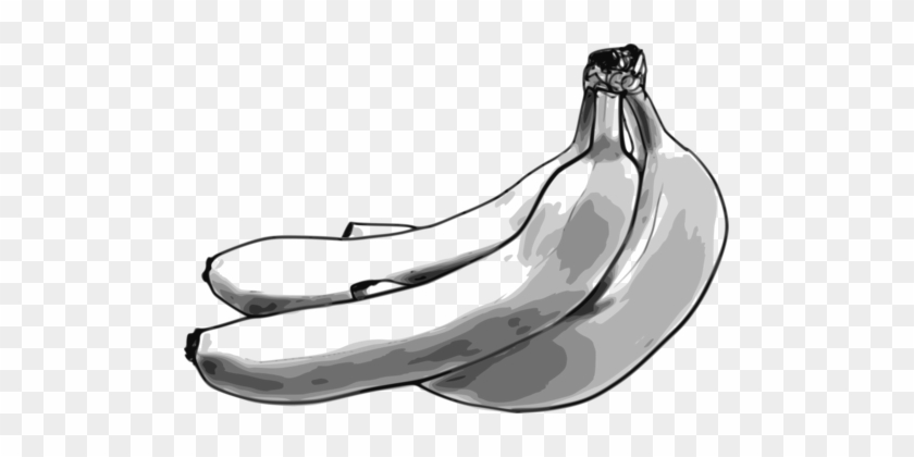 Drawing Line Art Banana Black And White - Black And White Clipart Banana #1350313