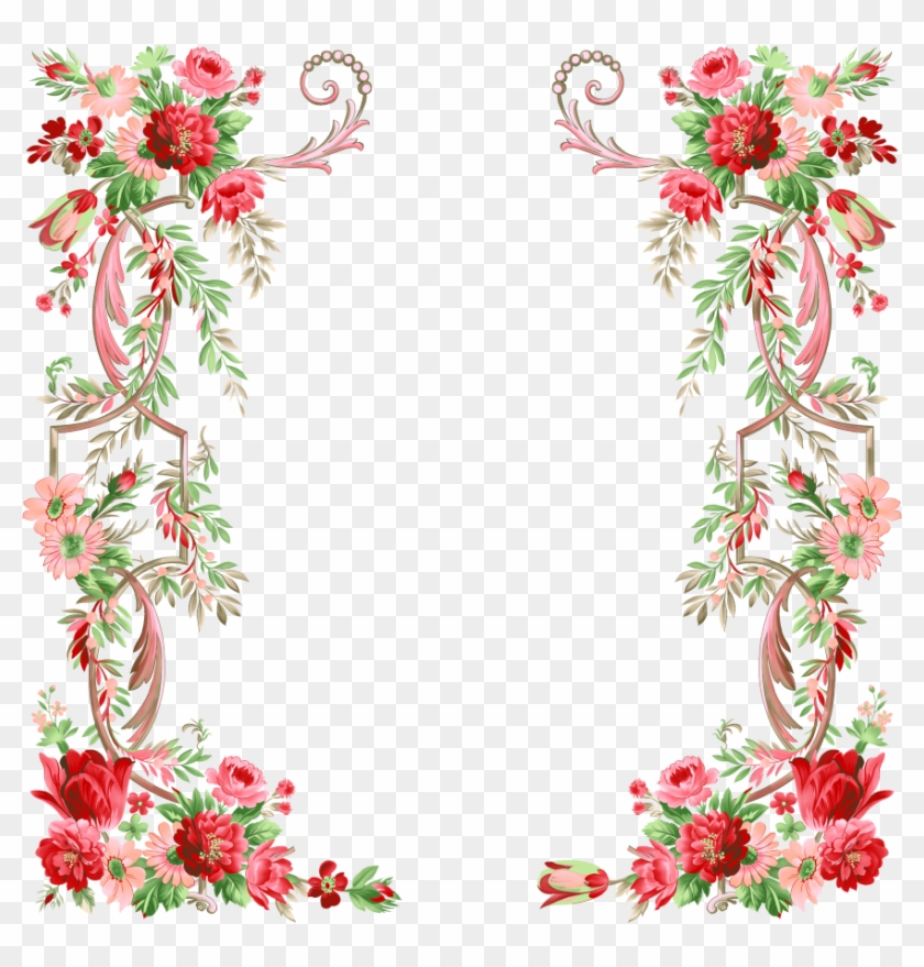 Download Flower Border Design Clipart Floral Design - Floral Border Design Png #1350342