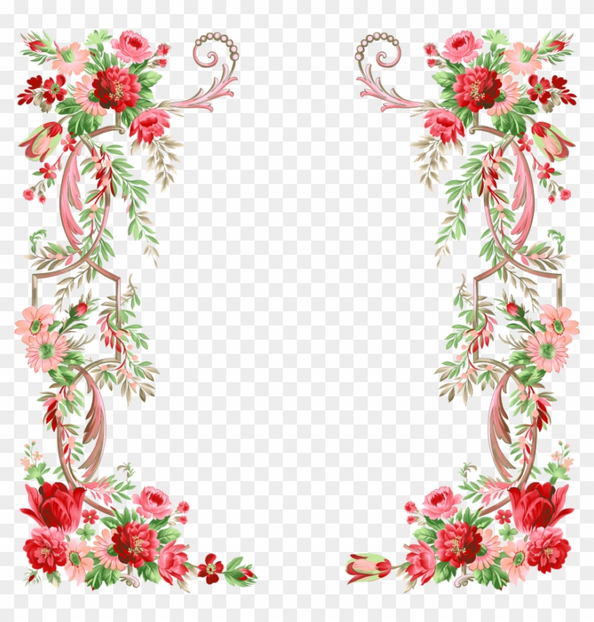 Download Flower Border Design Clipart Floral Design - Floral Border Design Png #1350342