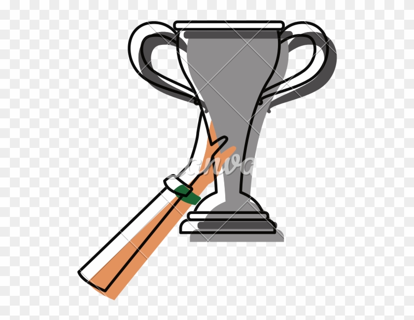 Hand Holding Trophy Cup Icon - Illustration #1350390
